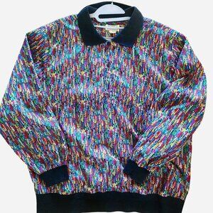 Notations  vintage multicolor long sleeve lightweight shirt XL